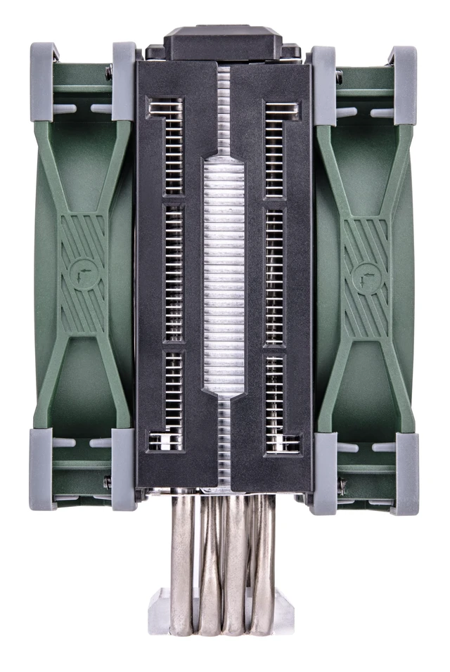 Alt view image 2 of 7 - Thermaltake TOUGHAIR 510 180W TDP CPU Cooler Racing Green, Intel/AMD Socket (LGA 1700/1200), Dual 120mm 2000RPM High Static Pressure PWM Fan with High Performance Copper Heat Pipes CL-P075-AL12RG-A