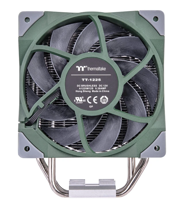 Alt view image 3 of 7 - Thermaltake TOUGHAIR 510 180W TDP CPU Cooler Racing Green, Intel/AMD Socket (LGA 1700/1200), Dual 120mm 2000RPM High Static Pressure PWM Fan with High Performance Copper Heat Pipes CL-P075-AL12RG-A