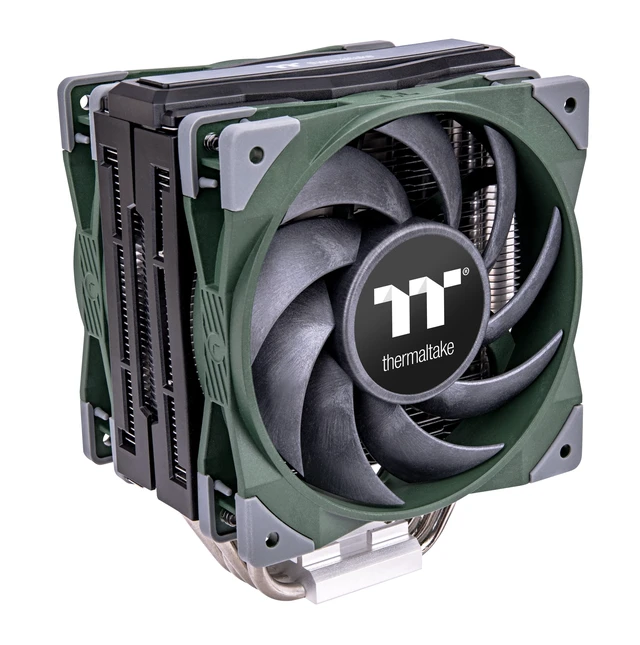 Alt view image 6 of 7 - Thermaltake TOUGHAIR 510 180W TDP CPU Cooler Racing Green, Intel/AMD Socket (LGA 1700/1200), Dual 120mm 2000RPM High Static Pressure PWM Fan with High Performance Copper Heat Pipes CL-P075-AL12RG-A