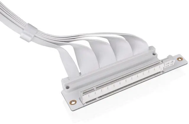 Alt view image 8 of 10 - Thermaltake PCIe 4.0 Dual 90°Degree Connectors Riser Cable White 16Gbps High-Speed Transmission 400mm EMI Shielding AC-077-CO6OTN-C1