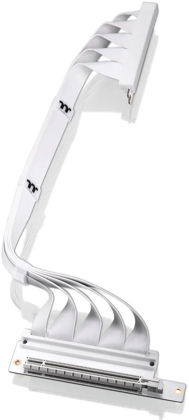 Alt view image 6 of 10 - Thermaltake PCIe 4.0 Dual 90°Degree Connectors Riser Cable White 16Gbps High-Speed Transmission 400mm EMI Shielding AC-077-CO6OTN-C1