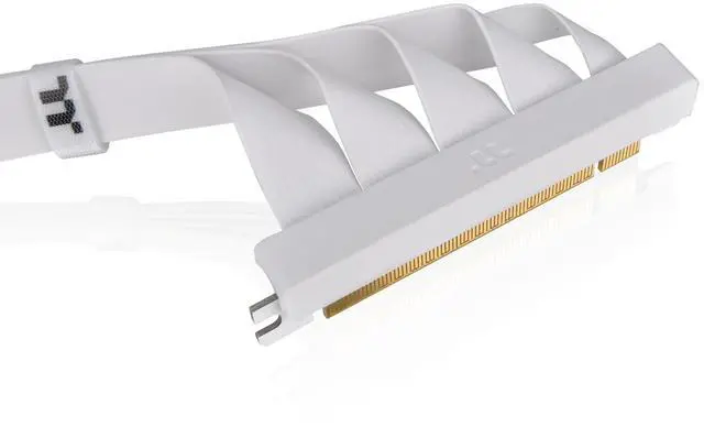 Alt view image 9 of 10 - Thermaltake PCIe 4.0 Dual 90°Degree Connectors Riser Cable White 16Gbps High-Speed Transmission 400mm EMI Shielding AC-077-CO6OTN-C1