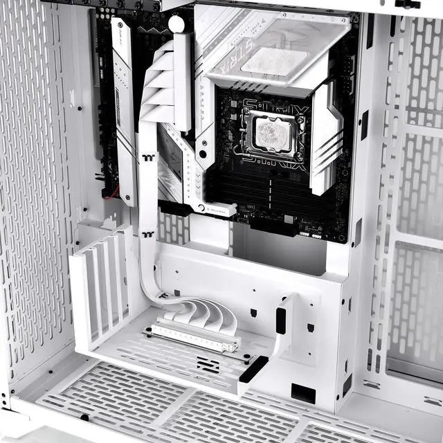 Alt view image 10 of 10 - Thermaltake PCIe 4.0 Dual 90°Degree Connectors Riser Cable White 16Gbps High-Speed Transmission 400mm EMI Shielding AC-077-CO6OTN-C1