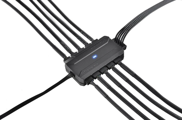 Alt view image 2 of 4 - Thermaltake Commander FP SATA Powered 10 Port 4-Pin PWM Fan Hub AC-023-AN1NAN-A1, 3.2 x 1.7 x 0.7 inches