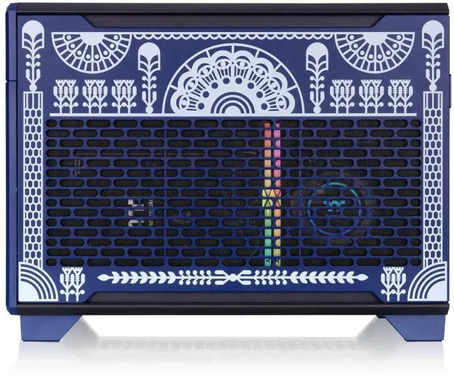 Alt view image 10 of 12 - Thermaltake TR100 Koralie Edition; mITX Support; 18.9 Liters; PCIe 4.0 Riser Cable Included; 360mm GPU Clearance; 280mm Radiator Support; Removable PCIe Bracket; Cobalt Blue; CA-11A-00SPNN-AR