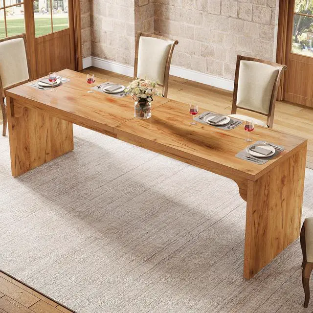 Alt view image 2 of 7 - Tribesigns 78-Inch Dining Table for 6-8, Modern Rectangular Dining Room Table, Large Long Kitchen Dining Table with Sturdy Base, Wood Dinner Table for Dining Room, Home