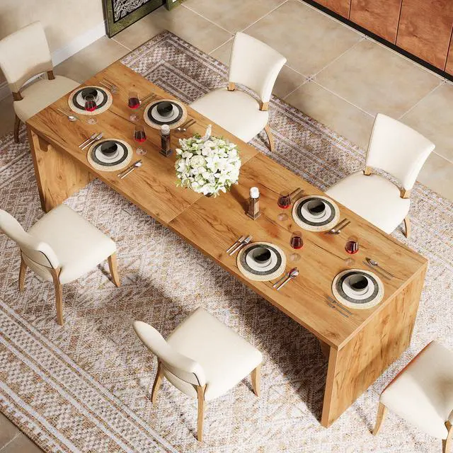 Alt view image 5 of 7 - Tribesigns 78-Inch Dining Table for 6-8, Modern Rectangular Dining Room Table, Large Long Kitchen Dining Table with Sturdy Base, Wood Dinner Table for Dining Room, Home