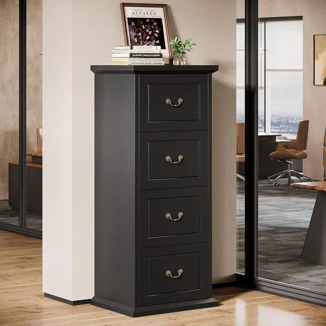 Main image of Tribesigns 4-Drawer File Filing Cabinet, Vertical Office File Cabinet,Black