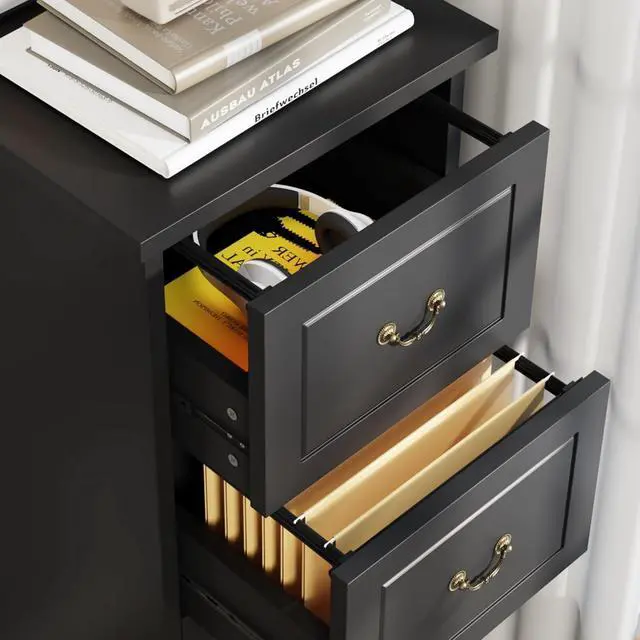 Alt view image 6 of 7 - Tribesigns 4-Drawer File Filing Cabinet, Vertical Office File Cabinet,Black