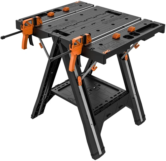 Alt view image 10 of 16 - WORX Pegasus Portable Folding Work Bench & Sawhorse w/ Bar Clamps |