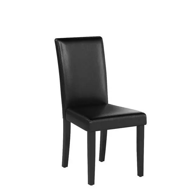 Alt view image 4 of 7 - Yaheetech Dining Chairs Set of 4 PU Leather Upholstered Parsons Dining Chairs with Solid Wood Legs for Kitchen/Living Room/Restaurant, Modern Style, Black
