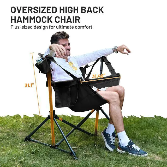 Alt view image 4 of 7 - Hammock Camping Chair, Oversized Swinging Chair, 400lbs Load