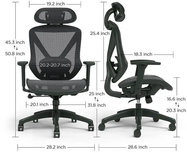 Alt view image 5 of 7 - Staples Dexley Ergonomic Task Chair, Mesh, Ergonomic, Lumbar Support, Adjustable Height, Black