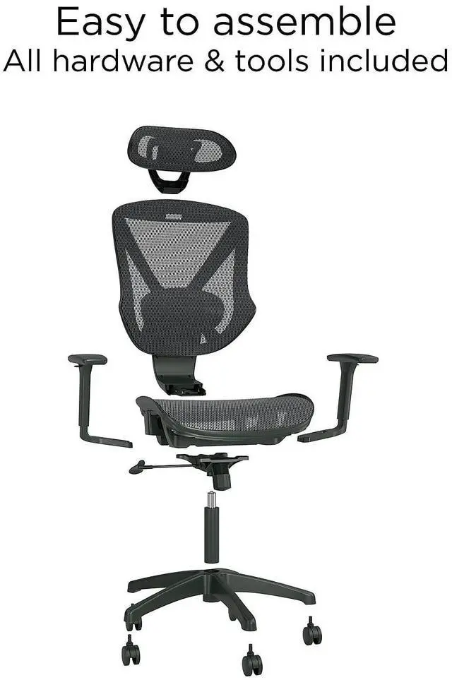 Alt view image 7 of 7 - Staples Dexley Ergonomic Task Chair, Mesh, Ergonomic, Lumbar Support, Adjustable Height, Black