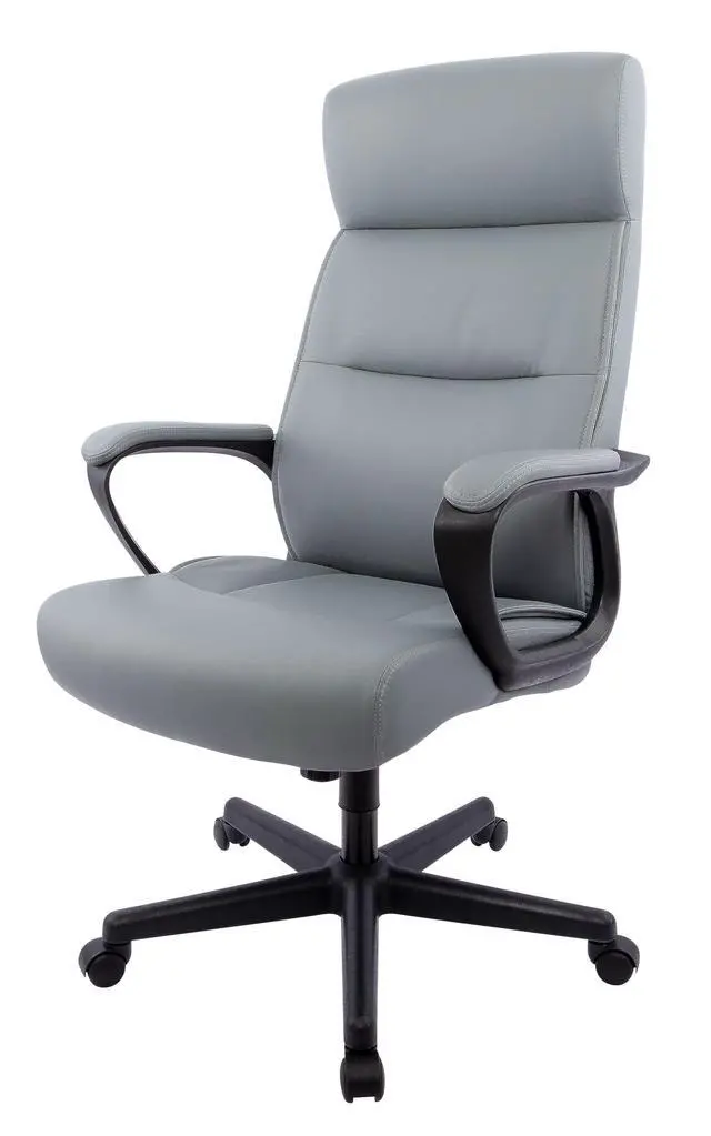 Alt view image 3 of 5 - STAPLES Rutherford Ergonomic Manager & Executive Office Chair, High Back Swivel, Adjustable Height, Luxura Faux Leather, Gray