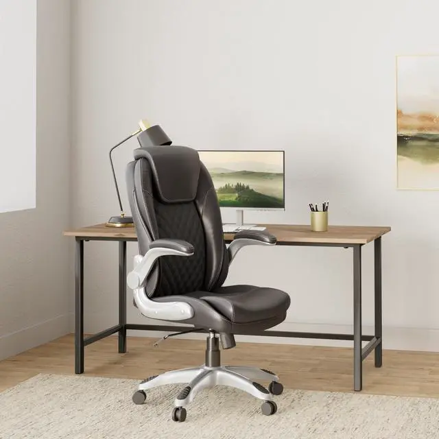 Alt view image 2 of 5 - STAPLES Sorina Bonded Leather Chair - Adjustable Office Chair with Plush Padding, Provides Lumbar, Arm and Head Support, Perfect Desk Chair for The Modern Office