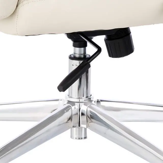 Alt view image 4 of 5 - Amazon Basics Executive Desk Chair with Easy Assembly, Adjustable Height, 275lb Capacity, Oversized Cushion, 29.13"D x 25.2"W x 43.11"H, Ivory Bonded Leather