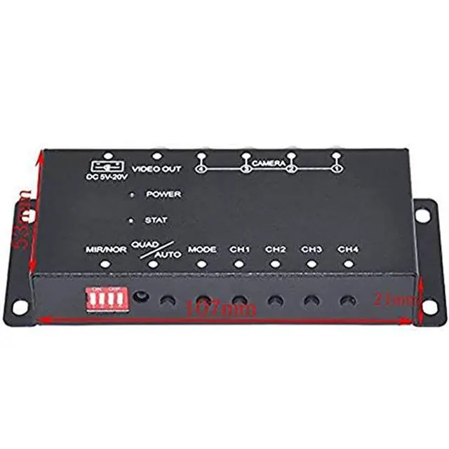 Alt view image 5 of 7 - Auto Wayfeng WF® IR Control 4 Cameras Video Control Car Cameras Image Switch Combiner Box for Left View Right View Front Rear Parking Camera Box