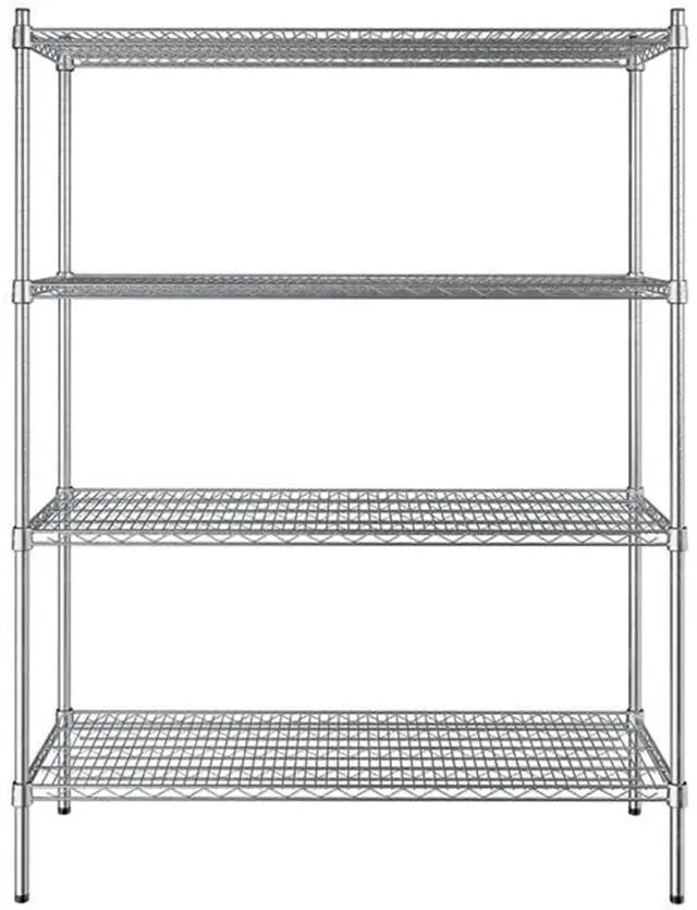 Alt view image 5 of 5 - 18 x 48 Silver Stainless Steel 4-Tier Shelving Unit Set Heavy-Duty Storage Rack Metal Wire Shelving Set Kitchen Storage Rack Ideal for Microwave Oven Storage Home & Warehouse Storage Shelving