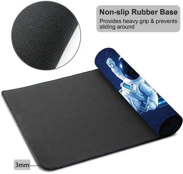 Alt view image 4 of 7 - Mouse Pad Gaming Mousepad 31.5x11.8 Inch XXL Large + Coasters,Desk Mat with Stitched Edges, Non-Slip Rubber Base, Thick Mouse Pad for Computer, Laptop, Office & Home - Starry Sky Astronaut Note