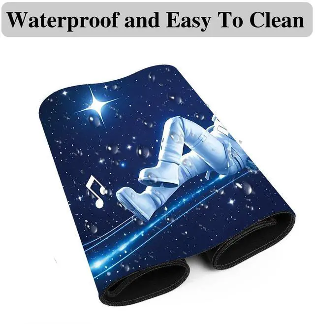 Alt view image 5 of 7 - Mouse Pad Gaming Mousepad 31.5x11.8 Inch XXL Large + Coasters,Desk Mat with Stitched Edges, Non-Slip Rubber Base, Thick Mouse Pad for Computer, Laptop, Office & Home - Starry Sky Astronaut Note
