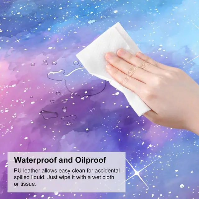 Alt view image 7 of 7 - Galaxy Mouse Pad Large, Extended Gaming Desk Mat 31.5 x 11.8 in Watercolor Nebula Starry Sky Design, Stitched Edges, Non-Slip Base, Keyboard and Mouse Pad for Office & Home
