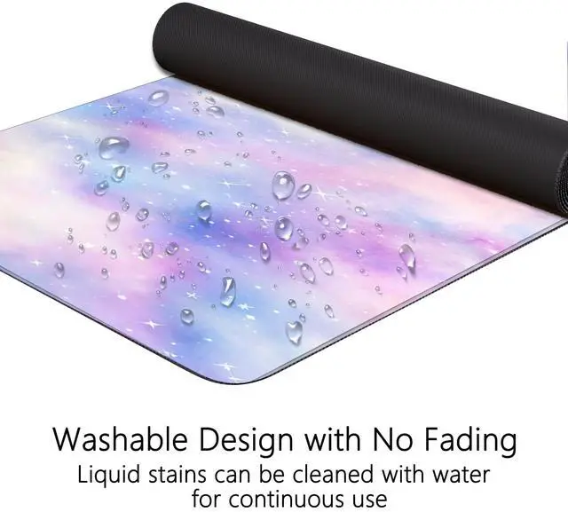 Alt view image 5 of 7 - Cute Cloud Mouse Pad Starry Sky Extended Large Gaming Mouse Pad Stitched Edges Galaxy XXL Colorful Pastel Desk Mat Non-Slip Base Space Big Mousepad for Computer Home Office Girls 31.5X15.7Inch