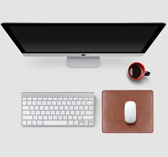 Alt view image 5 of 7 - Non-Slip Rubber Base Leather Mousepad for Laptop Computer PC Personality Desings Gaming Mouse Pad Mat 9.45 X 7.87 inch (Leahter Mouse Pad-Coffee, 9.45 X 7.87 inch)