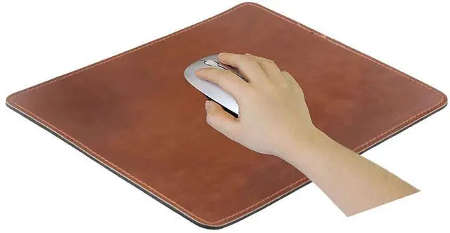 Alt view image 7 of 7 - Non-Slip Rubber Base Leather Mousepad for Laptop Computer PC Personality Desings Gaming Mouse Pad Mat 9.45 X 7.87 inch (Leahter Mouse Pad-Coffee, 9.45 X 7.87 inch)