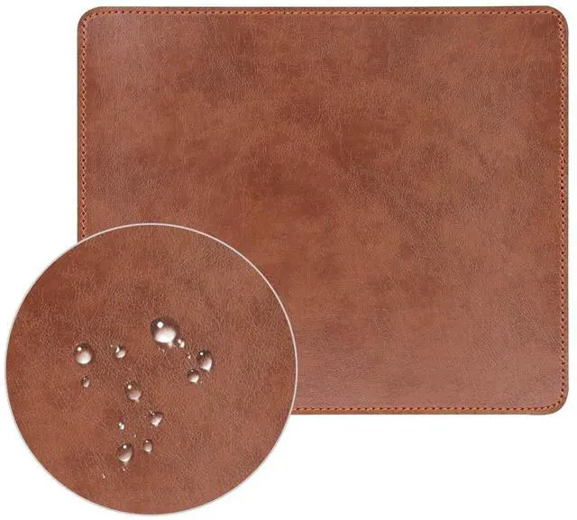 Alt view image 6 of 7 - Non-Slip Rubber Base Leather Mousepad for Laptop Computer PC Personality Desings Gaming Mouse Pad Mat 9.45 X 7.87 inch (Leahter Mouse Pad-Coffee, 9.45 X 7.87 inch)