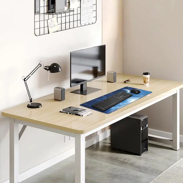 Alt view image 4 of 7 - Blue Sky Stars Moon Desk Pad Mouse Pad,Large XL Meteor Showers Mouse Mat with Stitched Edges,Non-Slip Rubber Base Mousepad for Office PC Keyboard Laptop and Home Work Desk Mat(27.5X11.8 in)
