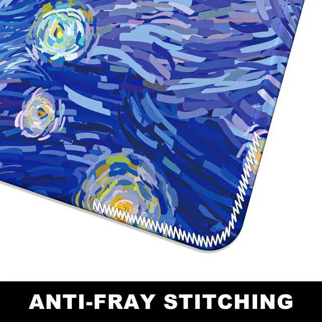 Alt view image 5 of 7 - Large Mouse Pad, Desk Pad, XXL XL Extended Gaming Mouse Pad, Desk Mat for Office & Home, Long Keyboard Mat, Huge Mouse Pad, Desktop Full Cover 31.5 x 11.8 Inches, Van Gogh Starry Night