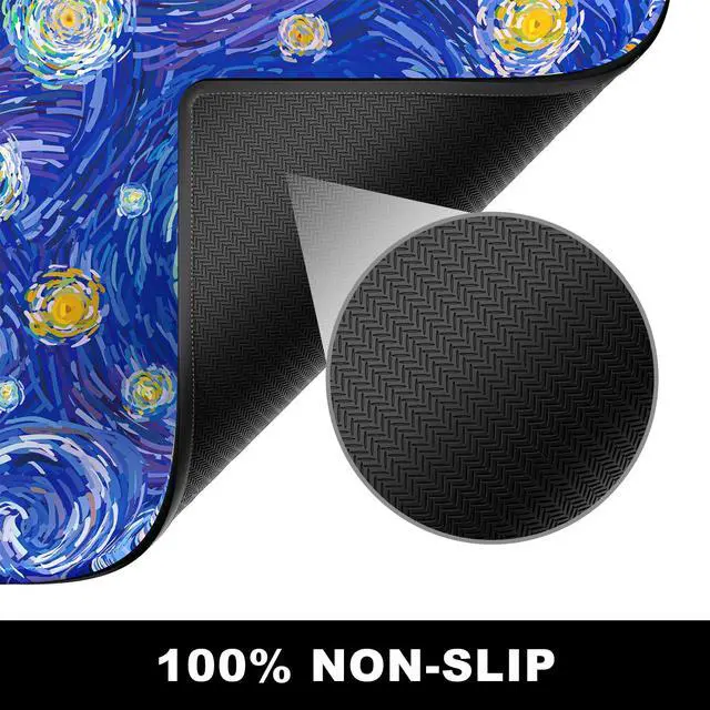 Alt view image 4 of 7 - Large Mouse Pad, Desk Pad, XXL XL Extended Gaming Mouse Pad, Desk Mat for Office & Home, Long Keyboard Mat, Huge Mouse Pad, Desktop Full Cover 31.5 x 11.8 Inches, Van Gogh Starry Night