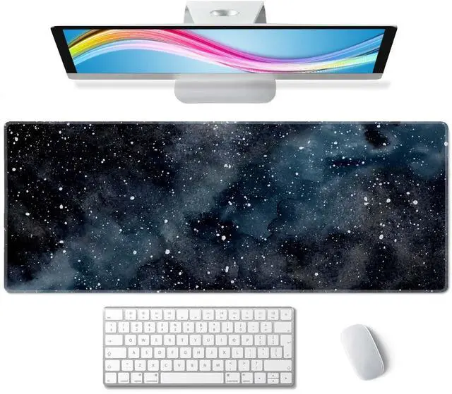 Main image of Dark Starry Deep Space Gaming Mouse Pad XL Extended Large Desk Mat Big Mousepad Non-Slip Rubber Base Stitched Edge Long Desk Pad for Desktop PC Computer Gamer,31.5×11.8 Inch