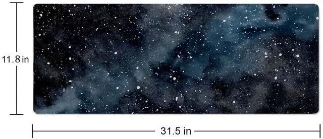 Alt view image 2 of 7 - Dark Starry Deep Space Gaming Mouse Pad XL Extended Large Desk Mat Big Mousepad Non-Slip Rubber Base Stitched Edge Long Desk Pad for Desktop PC Computer Gamer,31.5×11.8 Inch