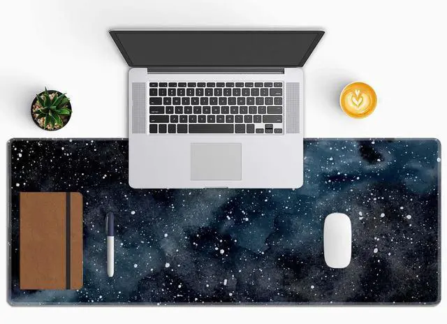 Alt view image 5 of 7 - Dark Starry Deep Space Gaming Mouse Pad XL Extended Large Desk Mat Big Mousepad Non-Slip Rubber Base Stitched Edge Long Desk Pad for Desktop PC Computer Gamer,31.5×11.8 Inch