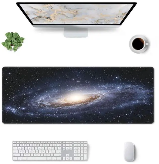 Main image of Galaxy Gaming Mouse Pad, Space Universe Starry Nebula Large Extended Desk Mat 11.8X 31.5 inches with Non-Slip Base & Stitched Edges, Waterproof Desk Mat for Office, Home, Laptop, Computer Keyboard