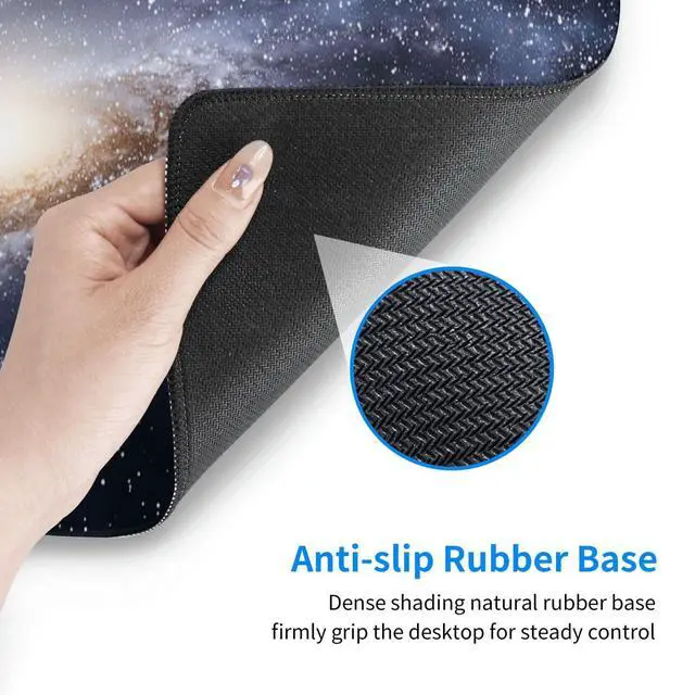 Alt view image 7 of 7 - Galaxy Gaming Mouse Pad, Space Universe Starry Nebula Large Extended Desk Mat 11.8X 31.5 inches with Non-Slip Base & Stitched Edges, Waterproof Desk Mat for Office, Home, Laptop, Computer Keyboard