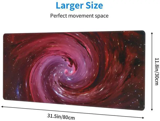 Alt view image 2 of 7 - Universe Outer Space Galaxy XL Large Mouse Pad with Stitched Edges Long Non-Slip Rubber Base Mousepad Laptop Keyboard Mat Desk Pad for Office Home Desk Decor, 31.5" X 11.8"