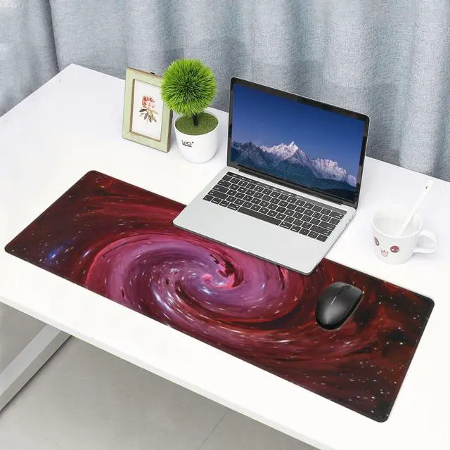 Alt view image 6 of 7 - Universe Outer Space Galaxy XL Large Mouse Pad with Stitched Edges Long Non-Slip Rubber Base Mousepad Laptop Keyboard Mat Desk Pad for Office Home Desk Decor, 31.5" X 11.8"