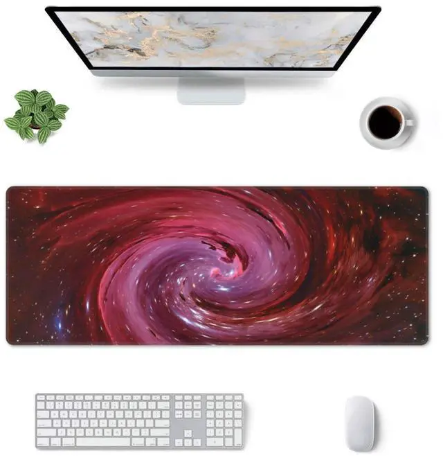 Alt view image 7 of 7 - Universe Outer Space Galaxy XL Large Mouse Pad with Stitched Edges Long Non-Slip Rubber Base Mousepad Laptop Keyboard Mat Desk Pad for Office Home Desk Decor, 31.5" X 11.8"
