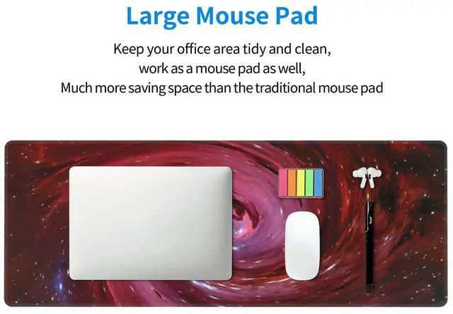 Alt view image 5 of 7 - Universe Outer Space Galaxy XL Large Mouse Pad with Stitched Edges Long Non-Slip Rubber Base Mousepad Laptop Keyboard Mat Desk Pad for Office Home Desk Decor, 31.5" X 11.8"