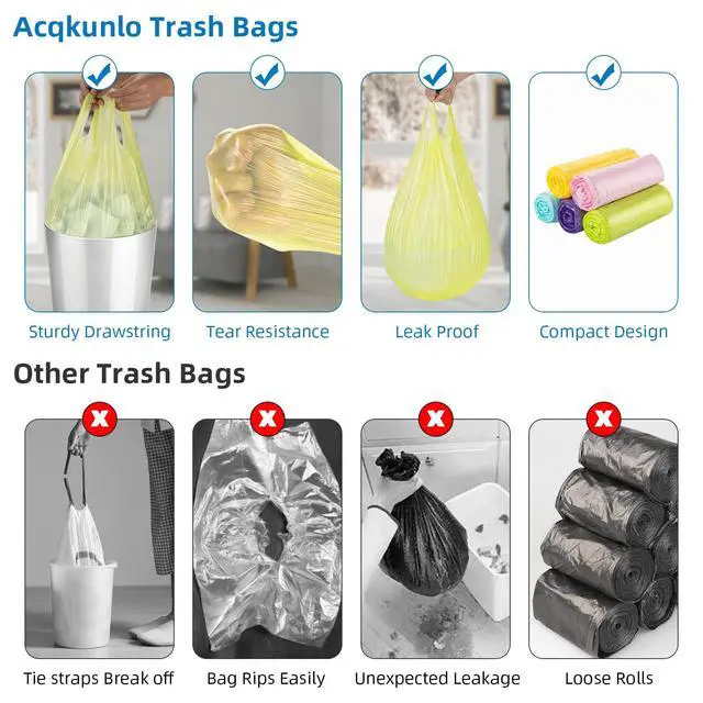 Alt view image 5 of 6 - 4 Gallon-Trash-Bag Small-Bathroom Kitchen Garbage Bags - Gal With Handle Recycling Colorful 100 Count For Can Recycle Car Unscented Waste Basket Little Disposable Plastic Outdoor Office