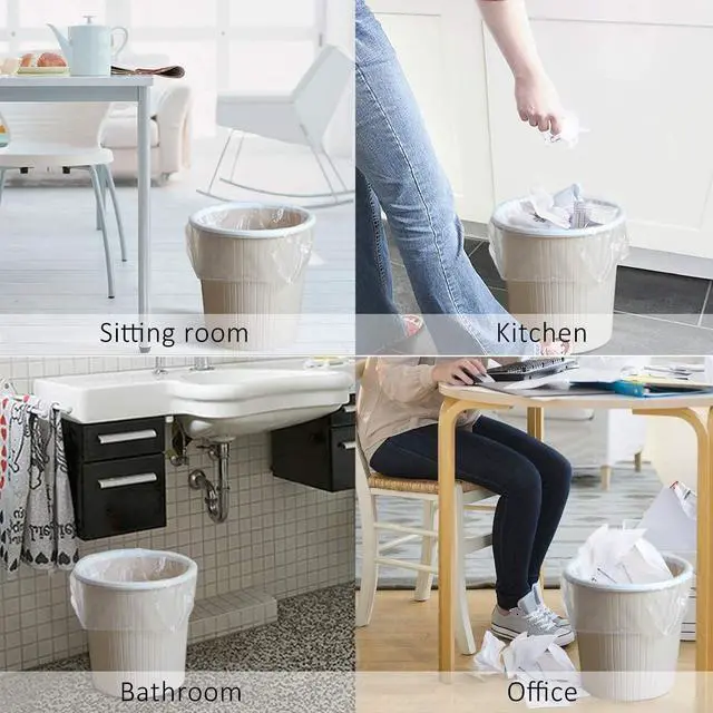 Alt view image 3 of 6 - Small Trash Bags 1.2 Gallon, Biodegradable Gallon Waste Bag, Mini Compostable Strong Bathroom Wastebasket Can Liners Garbage Bags for Home Office Kitchen Fit 5 Liter 5L, 1 Gal, (120 Counts,White)
