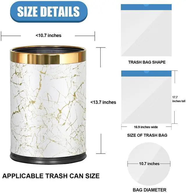 Alt view image 3 of 7 - Mini Drawstring Trash Bags - 2 Gallon Small Bathroom Garbage Bags White Plastic Trash Can Liners Disposable Unscented Wastebasket Bags 60 Count for Office bedroom Home 7.5 Liter