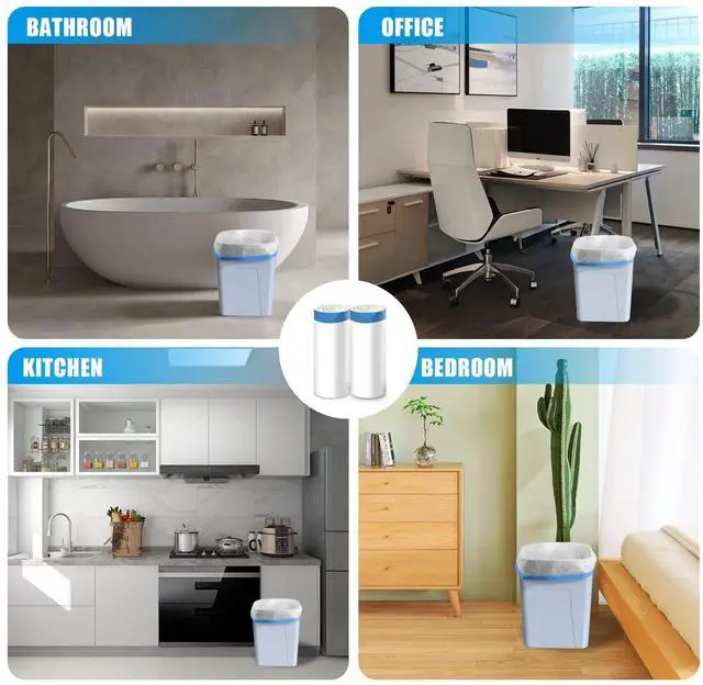 Alt view image 7 of 7 - Mini Drawstring Trash Bags - 2 Gallon Small Bathroom Garbage Bags White Plastic Trash Can Liners Disposable Unscented Wastebasket Bags 60 Count for Office bedroom Home 7.5 Liter