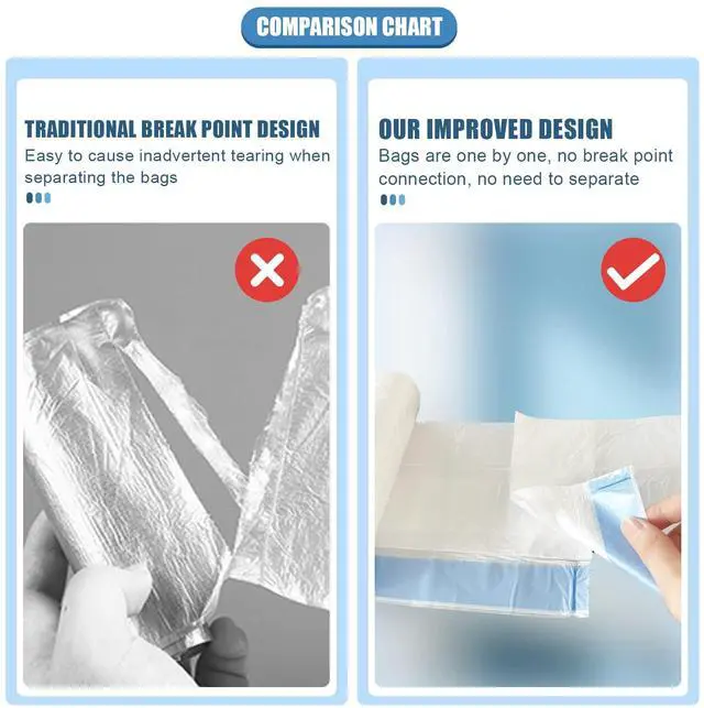 Alt view image 5 of 7 - Mini Drawstring Trash Bags - 2 Gallon Small Bathroom Garbage Bags White Plastic Trash Can Liners Disposable Unscented Wastebasket Bags 60 Count for Office bedroom Home 7.5 Liter