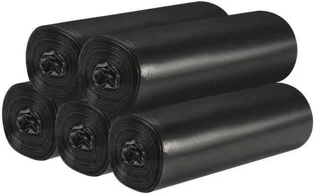 Main image of 5 Rolls Small Trash Garbage Bags, 4 Gallon Strong Thin Material Disposable Kitchen Garbage Bags, Durable Plastic Trash Bags for Office Home Bedroom Garden Waste Bin, 100 Counts (Black)