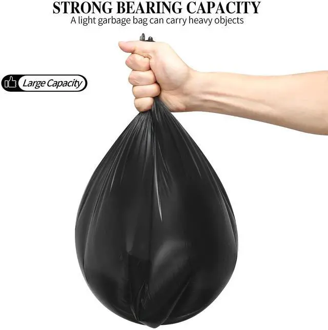 Alt view image 6 of 7 - 5 Rolls Small Trash Garbage Bags, 4 Gallon Strong Thin Material Disposable Kitchen Garbage Bags, Durable Plastic Trash Bags for Office Home Bedroom Garden Waste Bin, 100 Counts (Black)