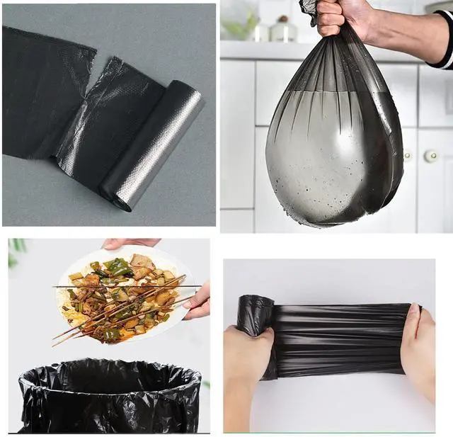 Alt view image 4 of 7 - 4 Gallon Bathroom Trash Bags,6 Rolls Small Trash Garbage Bags, Disposable Trash Bags for Office, Bathroom Wastebasket Waste Bin (120 Count, 4Gallon Black)